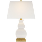 Fang Gourd Table Lamp - Ivory Crackle / Linen