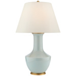 Lambay Table Lamp - Ice Blue Porcelain / Linen