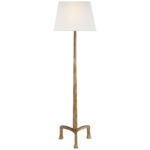 Strie Floor Lamp - Gilded Iron / Linen