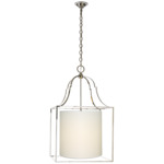 Gustavian Pendant - Polished Nickel / Linen