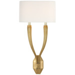 Ruhlmann Double Wall Sconce - Antique-Burnished Brass / Linen