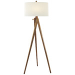 Tripod Floor Lamp - French Waxed Wood / Linen