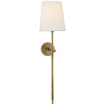 Bryant Tail Wall Sconce - Hand Rubbed Antique Brass / Linen