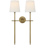 Bryant Tail Wall Sconce - Hand Rubbed Antique Brass / Linen