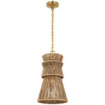 Antigua Pendant - Antique-Burnished Brass / Natural Abaca