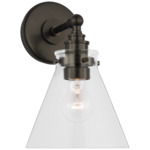 Parkington Small Wall Sconce - Bronze / Clear Glass