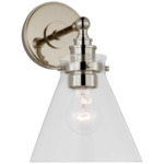 Parkington Small Wall Sconce - Polished Nickel / Clear Glass