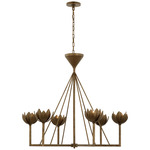 Alberto Low Chandelier - Antique Bronze Leaf