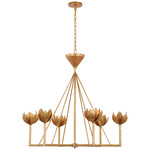 Alberto Low Chandelier - Antique Gold Leaf