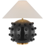 Linden Orb Table Lamp - Black / Linen