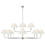 Piaf Two Tiered Chandelier - Plaster White / White Linen