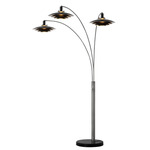 Rancho Mirage Triple Stem Floor Lamp - Antique Nickel / Black / Silver