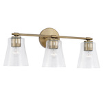 Baker Bathroom Vanity Light - Aged Brass / Clear Seeded