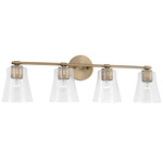 Baker Bathroom Vanity Light - Aged Brass / Clear Seeded