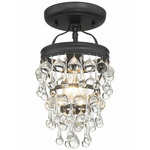 Calypso Semi Flush Ceiling Light - Matte Black / Clear