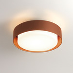 Plaff-On Outdoor Wall / Ceiling Light - Rust Brown / Opal