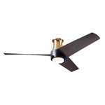 Ambit Flush DC Ceiling Fan - Satin Brass / Matte Black / Ebony