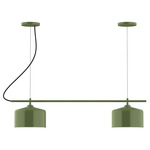 J-Series Julia Dual Canopy Linear Chandelier - Fern Green