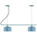 J-Series Julia Dual Canopy Linear Chandelier - Light Blue