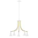 J-Series Flare Chandelier - Brushed Brass / White