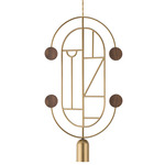 Wooden Dots WDS04 Pendant - Brass / Walnut