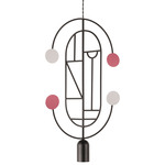 Wooden Dots WDS04 Pendant - Graphite / White / Pink