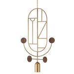 Wooden Dots WDS05 Pendant - Brass / Walnut