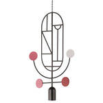 Wooden Dots WDS05 Pendant - Graphite / Red / Pink