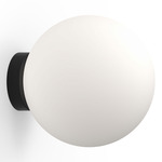 Bola Sphere Wall / Ceiling Light - Matte Black / Opal