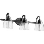 Reyes Bathroom Vanity Light - Textured Black / Clear Seedy