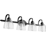 Reyes Bathroom Vanity Light - Textured Black / Clear Seedy