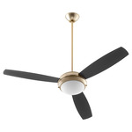 Expo Ceiling Fan with Light - Aged Brass / Matte Black-Walnut