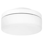 Rounded Damp Location Fan Light Kit - White / Satin Opal