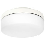 Rounded Damp Location Fan Light Kit - Studio White / Satin Opal