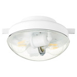 Clear Dome Wet Location Fan Light Kit - Studio White / Clear Seeded