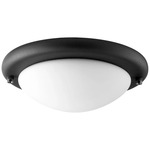 Dome Fan Light Kit - Textured Black / Satin Opal