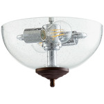 Seeded Glass Fan Light Kit - Toasted Sienna / Clear Seeded