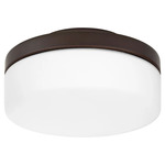 Rounded Damp Location Fan Light Kit - Oiled Bronze / Satin Opal