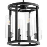 Harbin Pendant - Textured Black / Clear