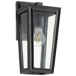 Bravo Outdoor Wall Sconce - Textured Black / Clear Seedy