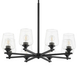 Veno Chandelier - Matte Black / Clear