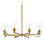 Veno Chandelier - Aged Brass / Clear