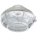 Patio Wet Location Fan Light Kit - White / Clear Hammered