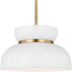 Pemberton Pendant - Satin Brass / Matte White