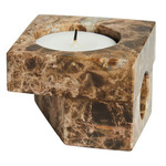 Jeu De Des No. 2 Candle Holder - Brown Marble