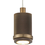 Port Nine Stark Pendant - Antique Brushed Brass / Frosted