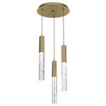 Axis Round Multi Light Pendant - Gilded Brass / Clear