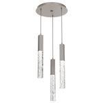 Axis Round Multi Light Pendant - Beige Silver / Clear