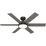 Donatella Ceiling Fan with Light - Matte Black / Dark Gray Oak