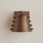 Brass Gemma Wall Sconce - Patina Brass / Blackened Brass Embellishments